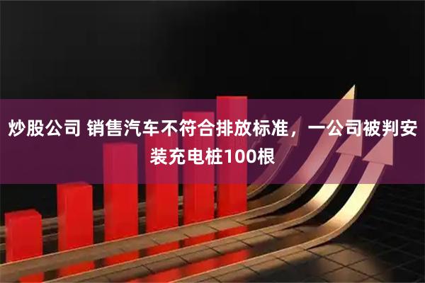 炒股公司 销售汽车不符合排放标准，一公司被判安装充电桩100根